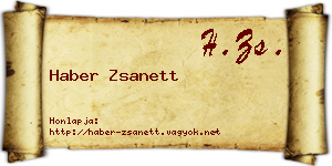 Haber Zsanett névjegykártya